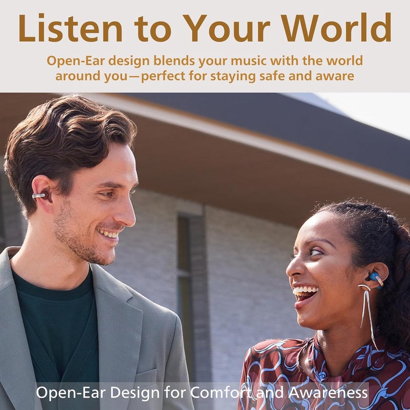 JVC Nearphones Open Ear True Wireless Headphones - Open Ear Earbuds - Bluetooth 5.3-24H Playback - IPX4 Water Resistant - Built-in Mic - Awareness & Comfort - Ear Clip Earbuds - HANP1T - Image 2